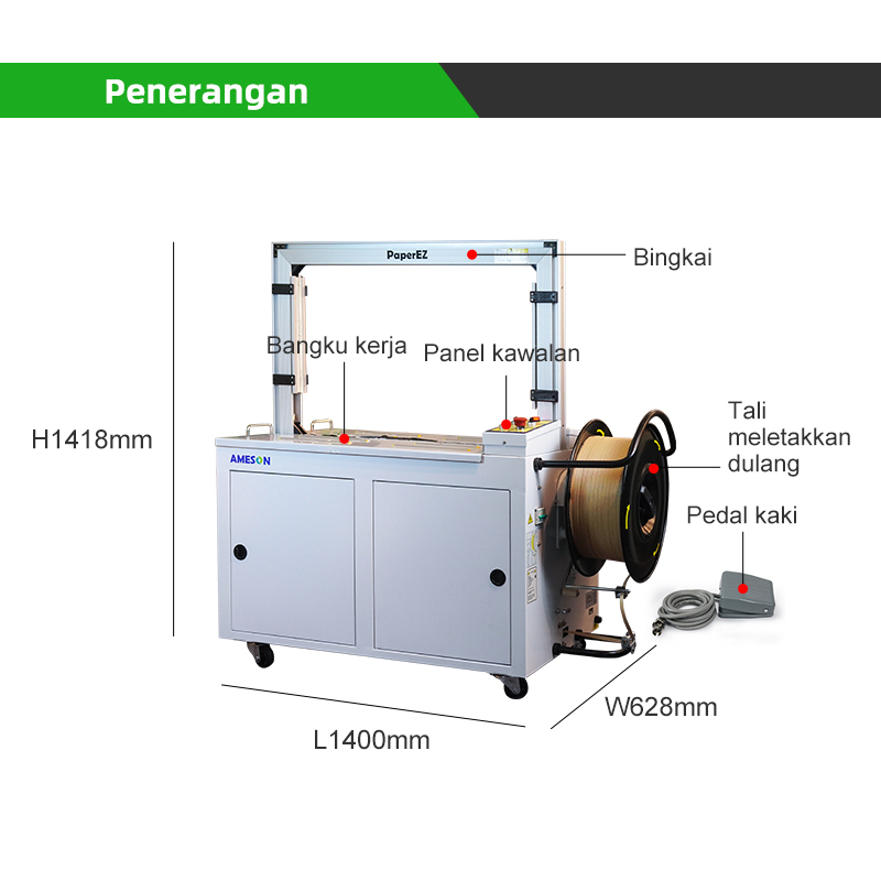 Penerangan & Saiz: PaperEZ Mesin Pengikat Automatik PZMH-101A, mesin pengikat berkelajuan tinggi