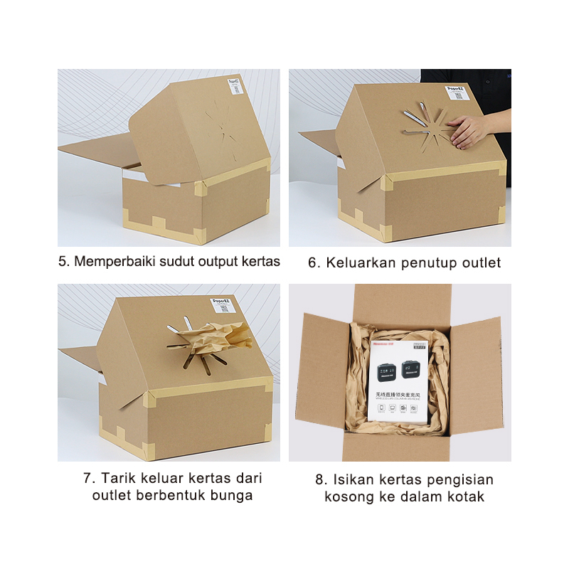 Langkah Operasi: VoidFill Kotak A, tarik kertas dari outlet bunga untuk pengisian kosong mudah