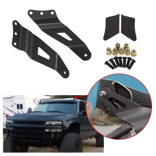 99-06 Chevy / GMC 50" Curved LED Light Bar Bracket. Mounts the Off-Road Work Lights at Upper Windshield / Roof