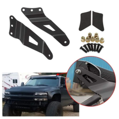 99-06 Chevy / GMC 50" Curved LED Light Bar Bracket. Mounts the Off-Road Work Lights at Upper Windshield / Roof