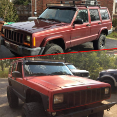 50" Curved LED Light Bar Windshield Roof Mount Bracket for 1984-2001 Jeep XJ Cherokee