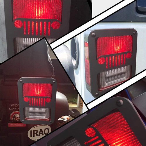 SET TAILLIGHT GUARDS PROTECTOR COVER LAMP TRIM FOR JEEP WRANGLER (2007-2017 JEEP WRANGLER JK)