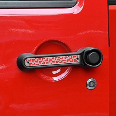 3/5X RED/WHITE/BLACK ALUMINUM DOOR HANDLE BAR MOULDING TRIM COVER FOR JEEP WRANGLER (2007-2017 JEEP WRANGLER JK)
