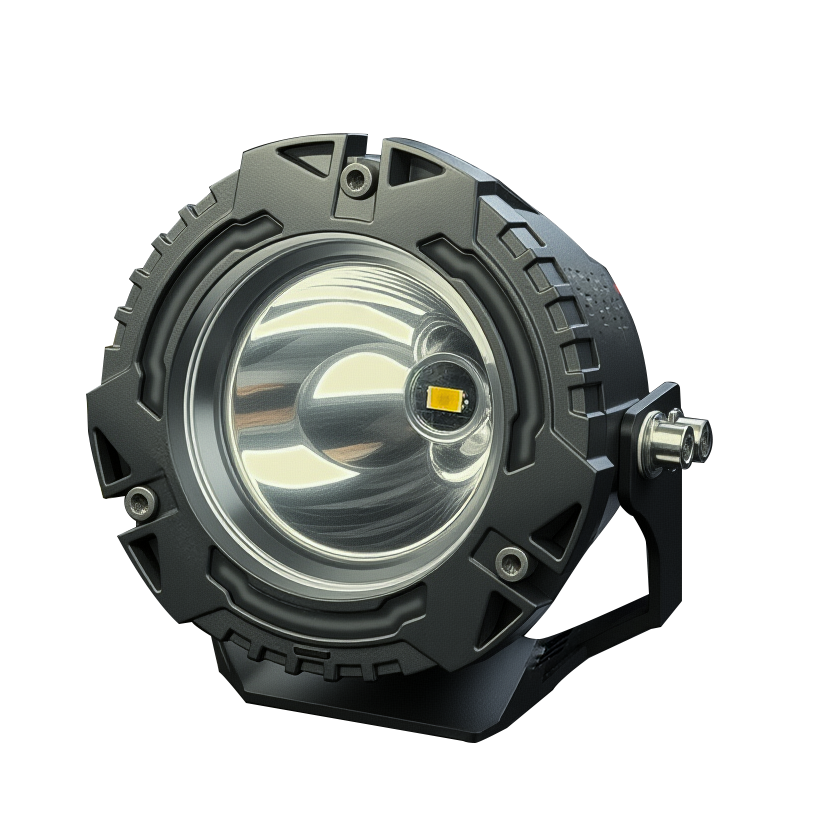 Round LED Work Lights Silk Screen Design 4 Inch 60W With Amber/White Surrend Watter Flow Mode SS-3071