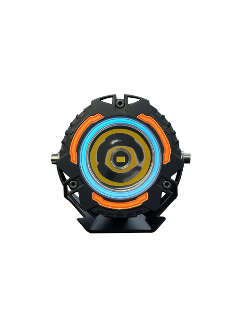 Round LED Work Lights Silk Screen Design 4 Inch 60W With Amber/White Surrend Watter Flow Mode SS-3071