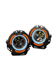 Round LED Work Lights Silk Screen Design 4 Inch 60W With Amber/White Surrend Watter Flow Mode SS-3071