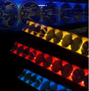 Single Row Newest Design 48D# Off Road LED Light Bar for Truck White Color With Red/Yellow/Blue Strips For Select