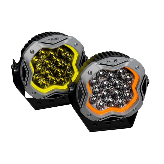 Round LED Work Lights Spot Beam 8 Inch 160W With Amber/White DRL SS-1001B