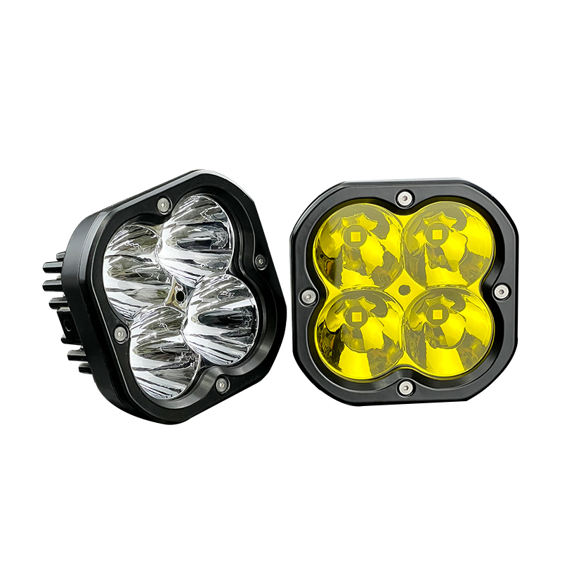 Square LED Work Lights Spot Beam 5 Inch 80W With White/Yellow Color SS-3027-80W