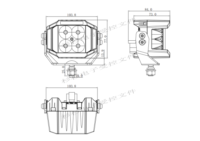 Square LED Work Lights Spot Beam 5 Inch 72W With Amber DRL SS-3064