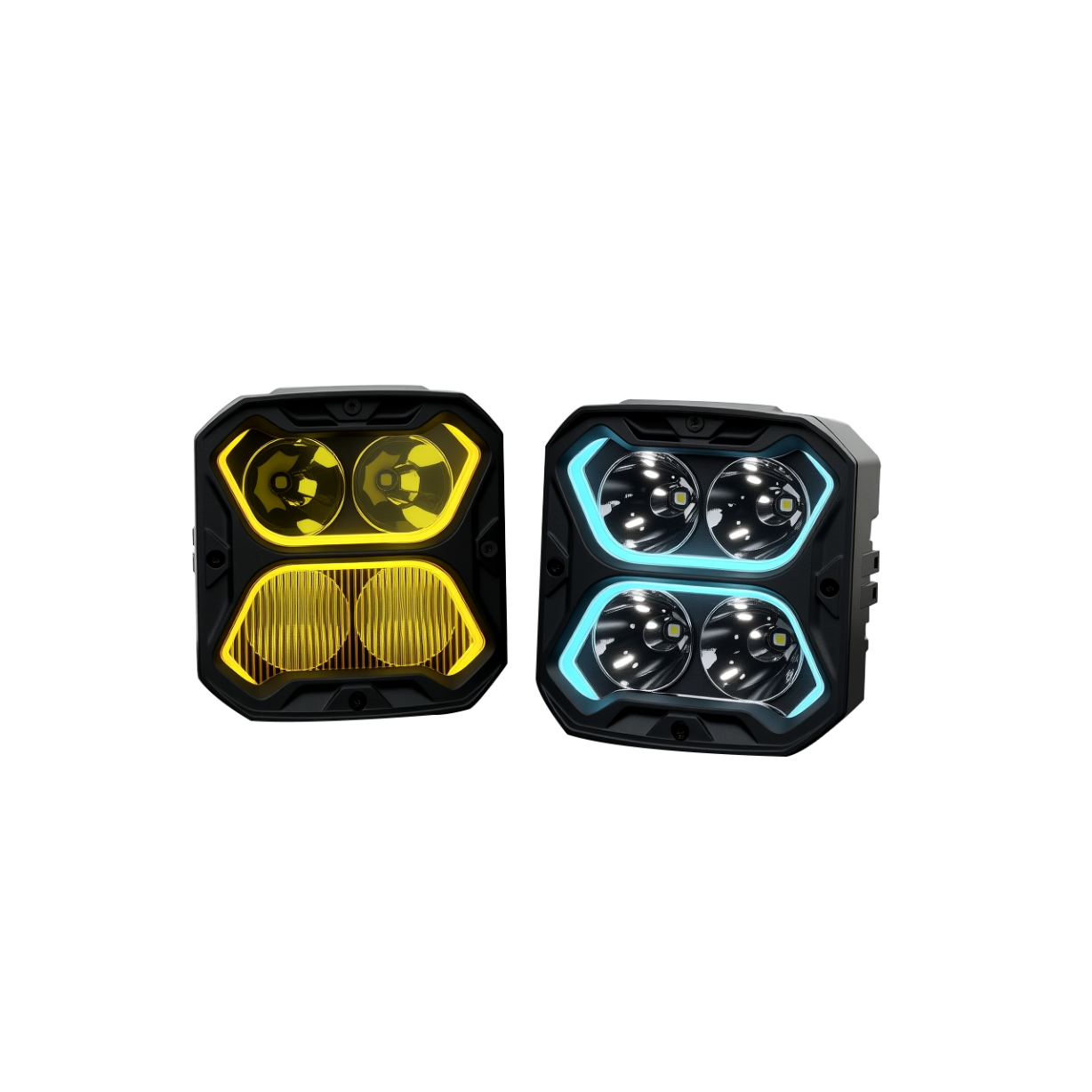 Square LED Work Lights  6.5 Inch 80W With Amber/White DRL SS-3039