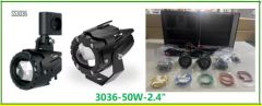 Brightest Black 2.4" LED Headlight Single/Dual Color 50W For Motorcyle Lights Motor Set Package SS-3036B