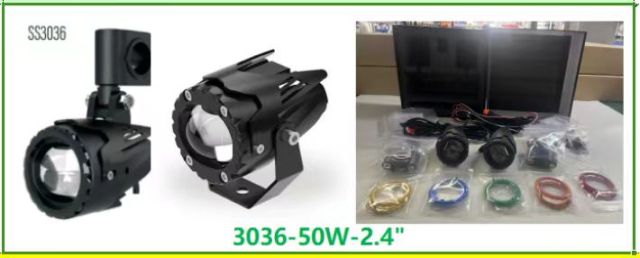 Brightest Black 2.4" LED Headlight Single/Dual Color 50W For Motorcyle Lights Motor Set Package SS-3036B