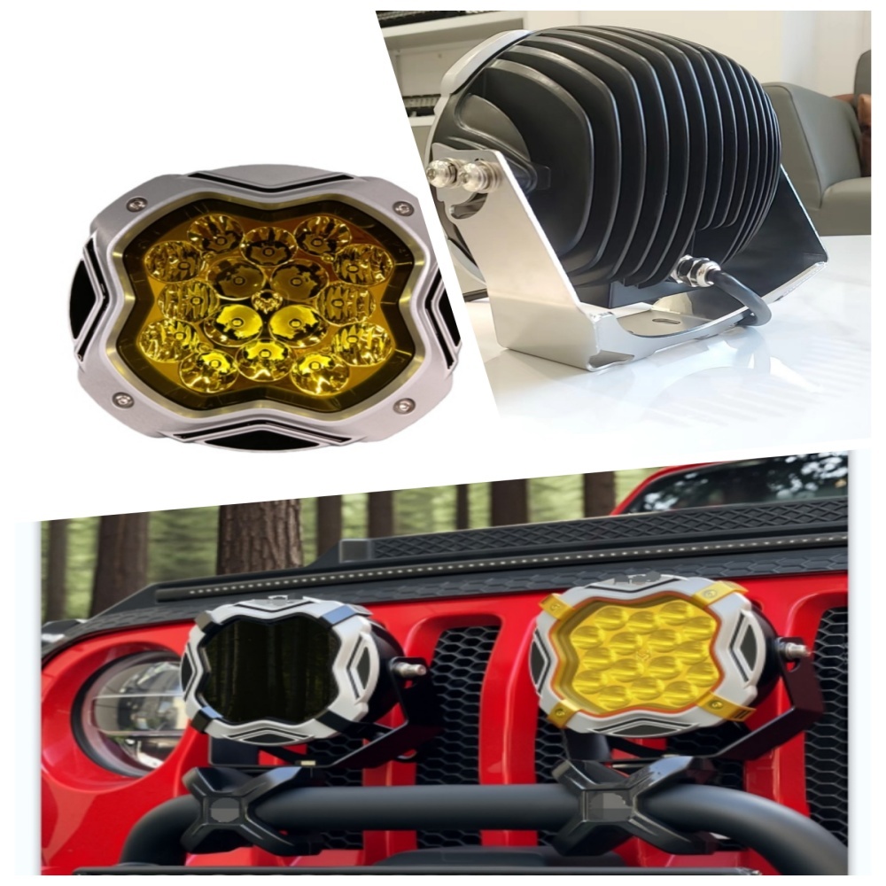 Flash Model Design 7 Inch 160W LED Work Lights Off-road Auxiliary with White and Amber DRL