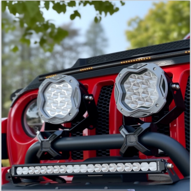 Flash Model Design 7 Inch 160W LED Work Lights Off-road Auxiliary with White and Amber DRL