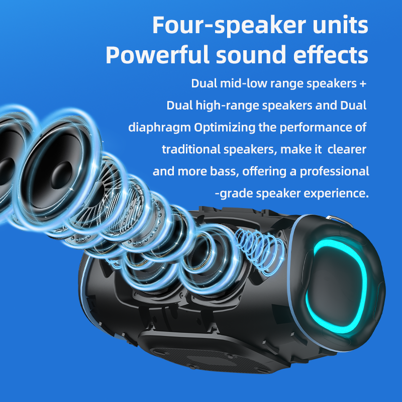 High-Power Outdoor Portable Speaker with High-Quality Sound
