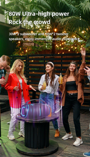 High-Power Outdoor Portable Speaker with High-Quality Sound