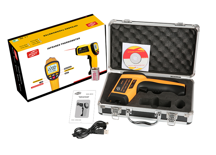 Industrial Digital IR thermometer GM1651 temperature measuring gun -50 to 1650 degree C with USB data export function