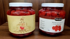 Cherry in syrup in jar