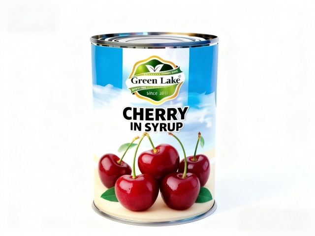 Cherry in syrup in jar