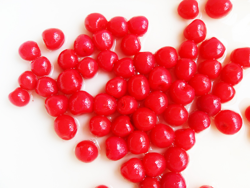 Cherry in syrup in jar
