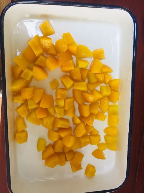 Canned Peach diced in syrup