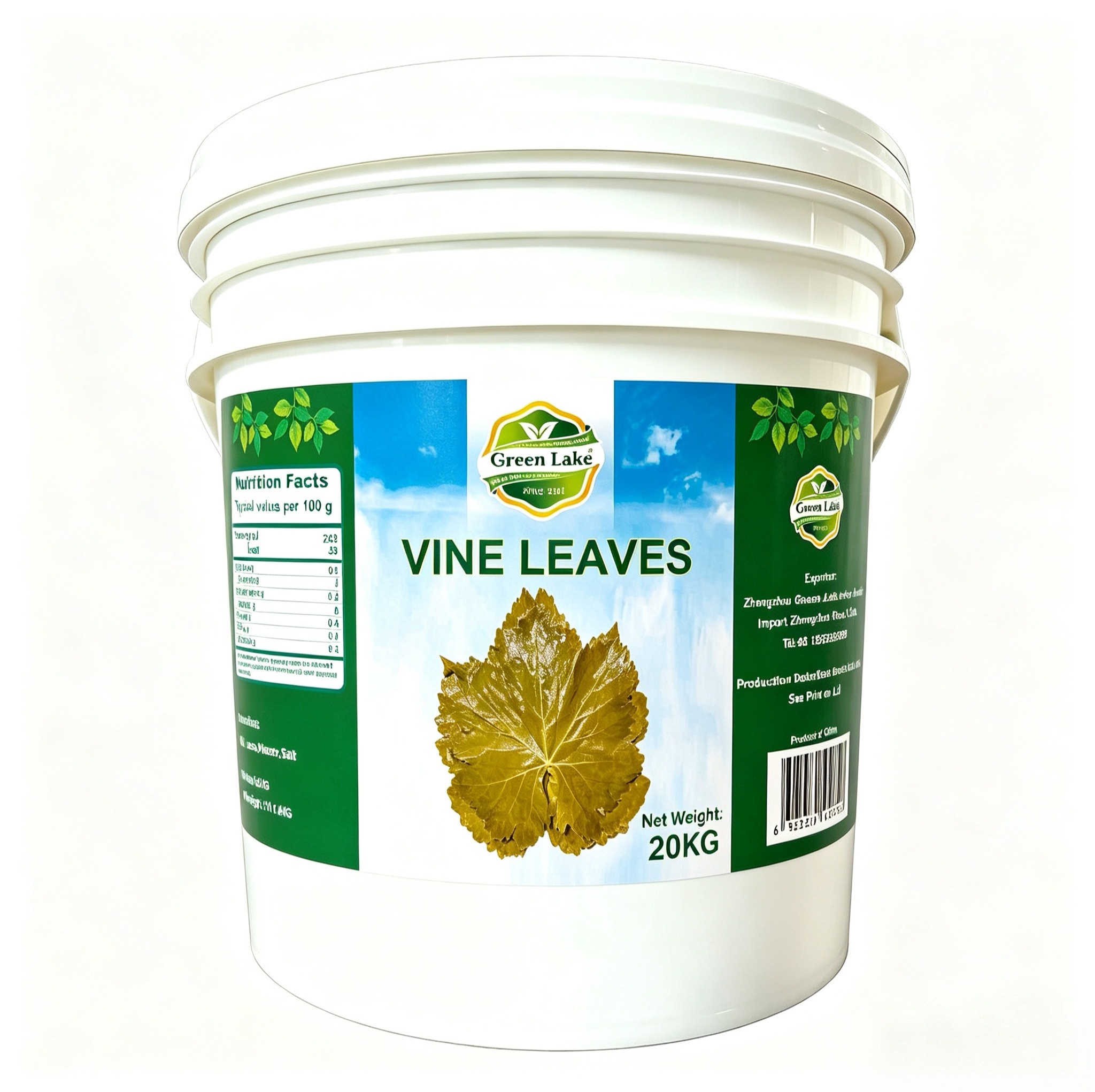 Grape Leaves in bucket