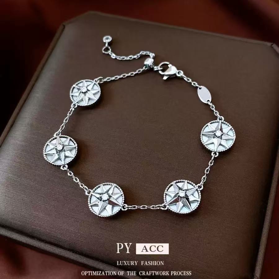Bracelet - Zircon round eight-star Mangbei mother bracelet women's personality versatile bracelet niche two-sided wearable