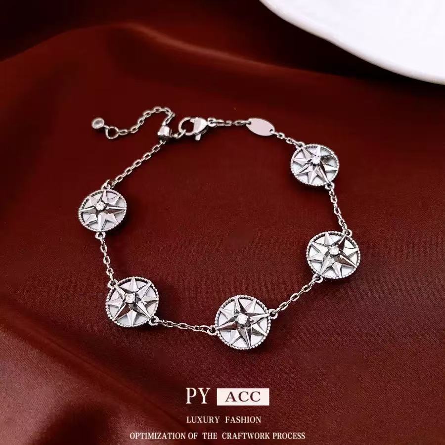 Bracelet - Zircon round eight-star Mangbei mother bracelet women's personality versatile bracelet niche two-sided wearable