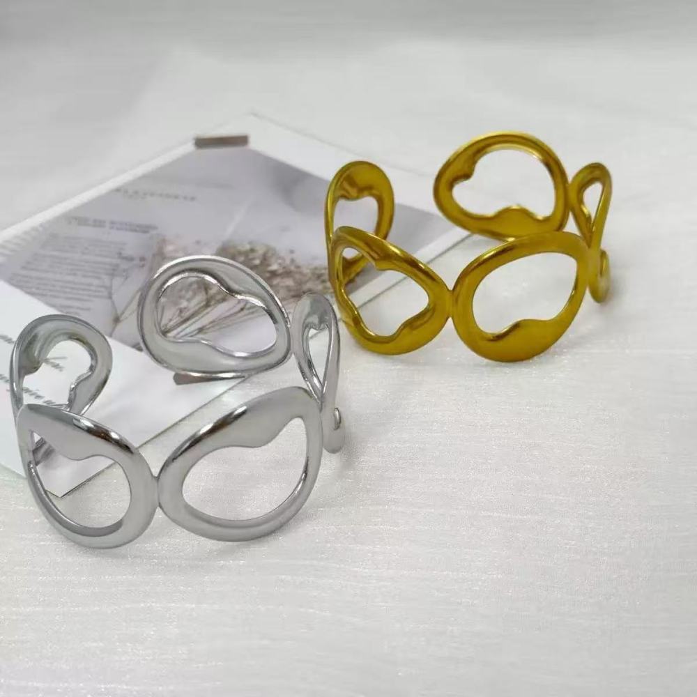 Bracelet - simple geometric light hollow minimalist irregular personality fashion high-end copper bracelet opening