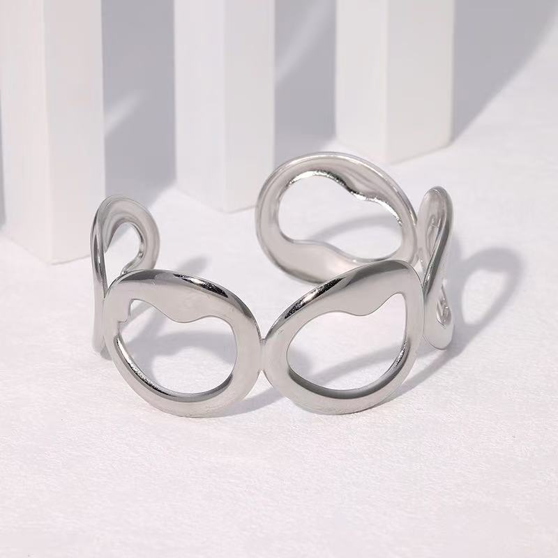 Bracelet - simple geometric light hollow minimalist irregular personality fashion high-end copper bracelet opening
