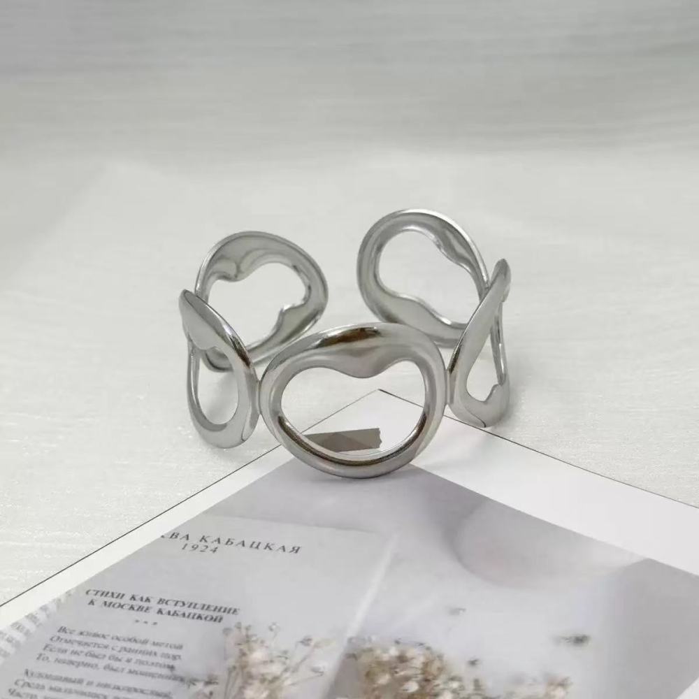 Bracelet - simple geometric light hollow minimalist irregular personality fashion high-end copper bracelet opening