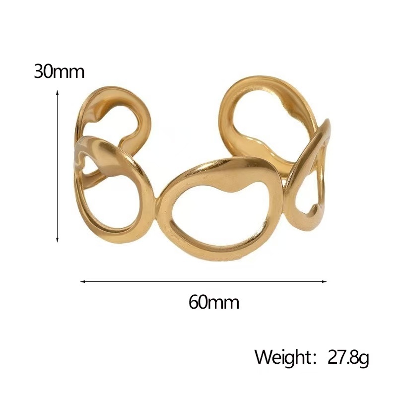 Bracelet - simple geometric light hollow minimalist irregular personality fashion high-end copper bracelet opening