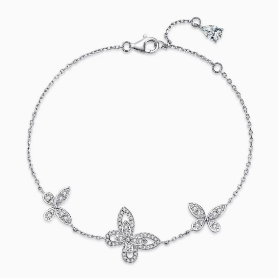 Bracelet-S925 sterling silver phantom butterfly bracelet female ins style simple and versatile
