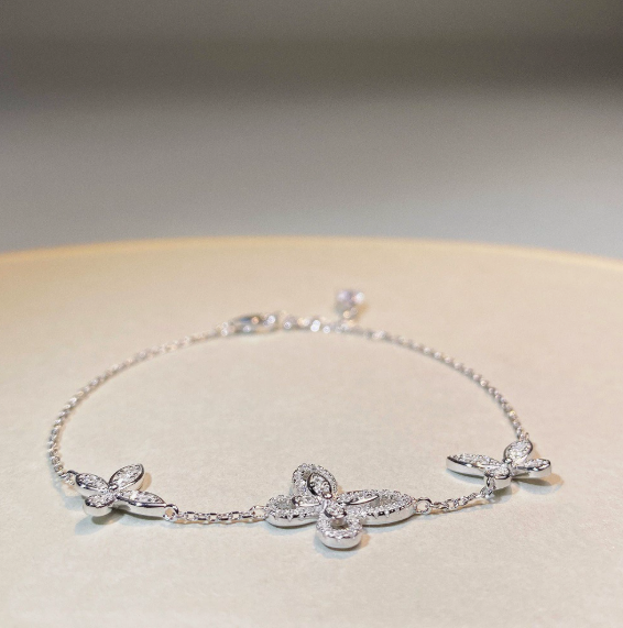 Bracelet-S925 sterling silver phantom butterfly bracelet female ins style simple and versatile
