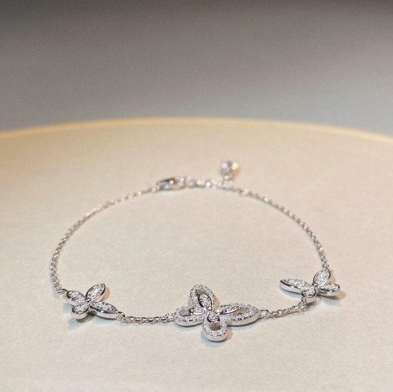 Bracelet-S925 sterling silver phantom butterfly bracelet female ins style simple and versatile
