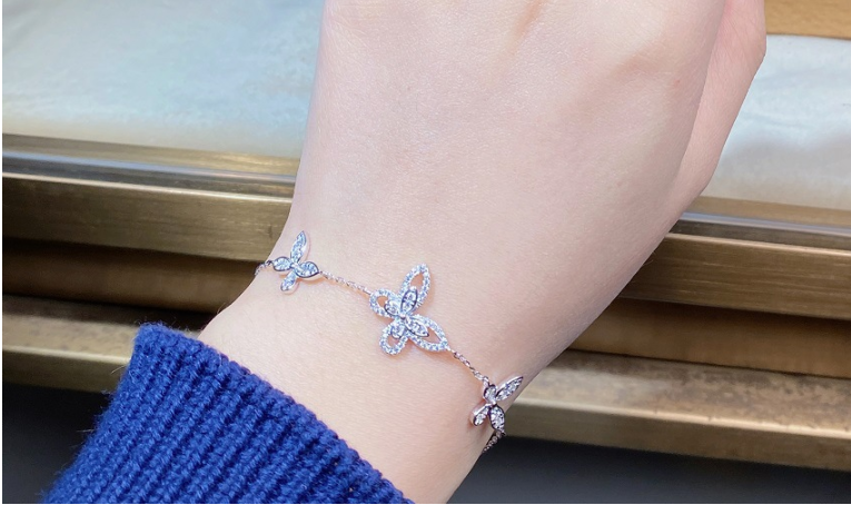 Bracelet-S925 sterling silver phantom butterfly bracelet female ins style simple and versatile