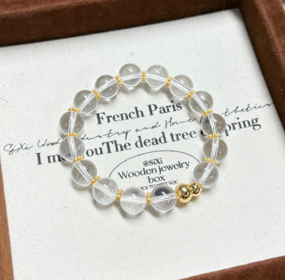 Bracelet - Crystal Energy Bracelet Brazilian Amethyst White Crystal Powder Crystal Purple Qi Donglai White Moonlight