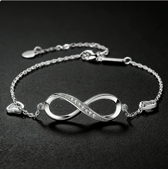 Popular 925 sterling silver unlimited 8-character bracelet women's European and American fashion light luxury niche high-end bracelet, niche summer versatile collarbone chain
