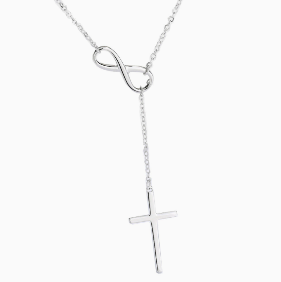 S925 sterling silver digital 8 character cross tassel necklace fashionable and simple women's collarbone chain necklace, bracelet