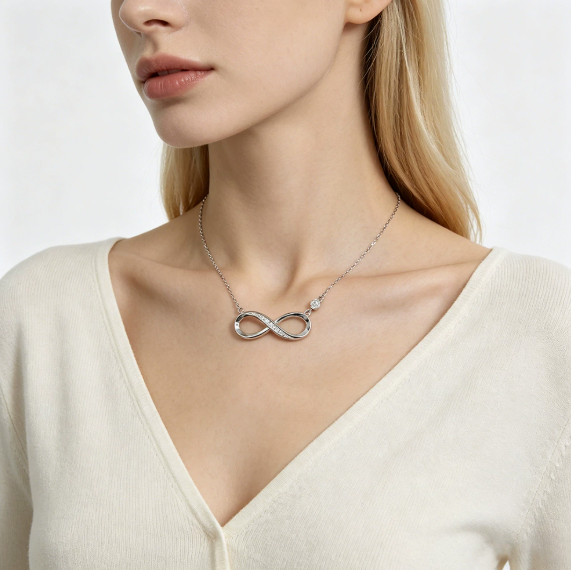 Popular 925 sterling silver unlimited 8-character bracelet women's European and American fashion light luxury niche high-end bracelet, niche summer versatile collarbone chain