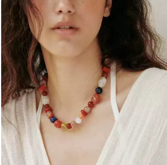 New romantic universe color beaded necklace niche design advanced collarbone chain temperament chain