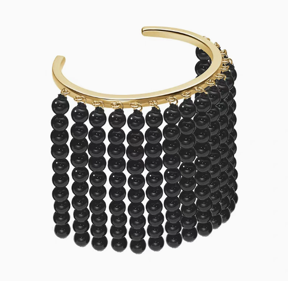 Pearl black agate tassel bracelet fashion exaggerated personality bracelet high-end temperament bracelet elegant hand jewelry female