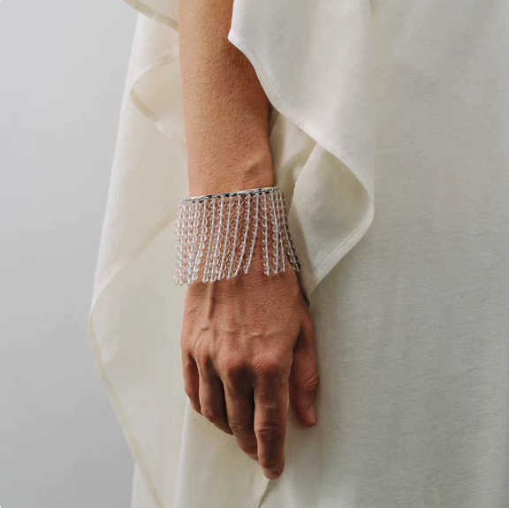 Pearl black agate tassel bracelet fashion exaggerated personality bracelet high-end temperament bracelet elegant hand jewelry female