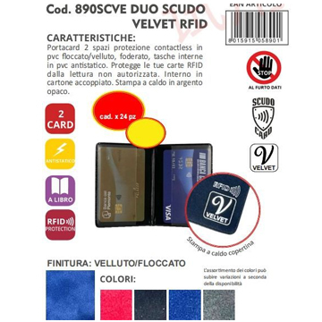 PORTACARD 2 SPAZI  PROTEZIONE  CONTACTLESS IN PVC   CONF.24PZ