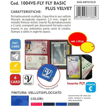 PORTA  DOCUMENTI  MULTIPLO.COPERTINA  I PVC  VELLUTO  COF.  20PZ