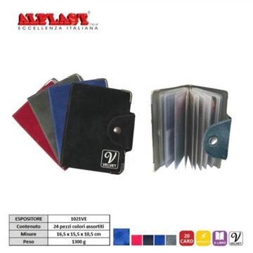 PORTACARD A LIBRO A 20 SCOMPARTI  IN PVC   CONF. 24 PZ