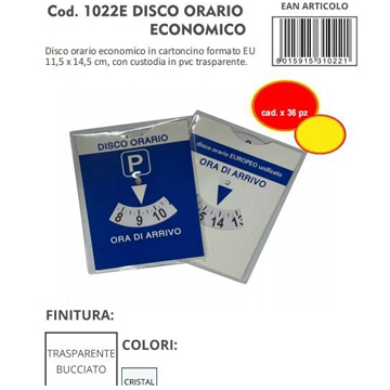 DISCO ORARIO  ECONOMICO  IN CARTONCINO FORMATO EU  CONF.  36 PZ