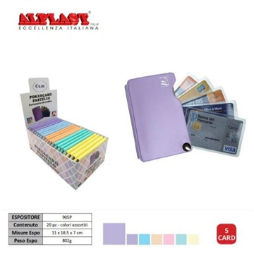 PORTACARD PVC PASTELLO A 5 SPAZI  20PZ