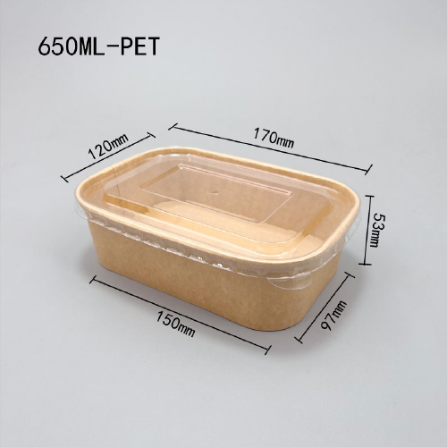 Contenitore Rettangolare Kraft microonde con operchio  650ML